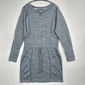Athleta Dress Give It Your All Knee Long Sleeve Drawstring Hiking TrailGray Sz M